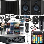 LyxPro 2x2 USB Audio Interface and NEW Creative Software Bundle, New Designed Eris 4.5BT Studio Bluetooth Monitors, ATOM MIDI Pad Controller & Sound Isolation Recording Shield