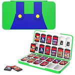 MoKo 24 Game Card Case Compatible with Nintendo Switch OLED 2021/Switch/Switch Lite, Switch Games Holder case for Switch Game Card & SD Card, Slim & Portable Game Card Storage Box, Mario Green