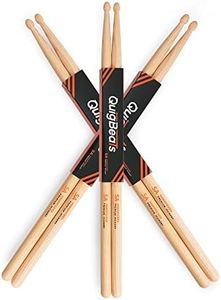 QuigBeats Drum Sticks, Premium Hickory 5A Drumsticks, Pitch Matched Drumsticks for Adults & Kids 5A 3 Pairs - A