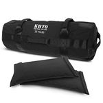 KHTO Sandbags for Fitness – Workout Sandbags Heavy Duty – 25-75 Lbs Sandbag Weights – Includes Skipping Rope and Sweat Towels – Multifunctional Fitness Gear for All Levels (Black - M)