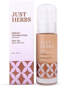Just Herbs Serum Foundation For Face Makeup With SPF30+ Dewy Finish Full Coverage Waterproof, Sweatproof Foundation For All Skin Types (Natural)