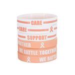 BRANDWINLITE Silicone Cancer & Cause Awareness Bracelets with Saying We Battle Together, Ribbon Icon with Saying Care and Support,Gift for Patients, Survivors, Family and Friends, One Size, Silicone,