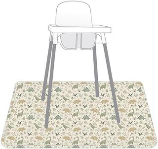 BapronBaby Foliage Dinos Splash Mat - Waterproof Catch-All for Under High Chairs, Floors, Tables, Playtime or Arts & Crafts - Machine Washable - 45" x 45”