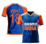 Sports India t20 Jersey 2024 World Cup Virat 18 Jersey for Men & Kids(7-8Years) Multicolour