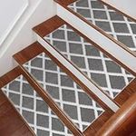 THE SOFIA RUGS Stair Treads Non Slip Indoor - 28inX9in Premium Carpet Runner for Kids and Dogs, Stair Runners for Wooden Steps, 100% Polypropylene with TPE Backing, Made in Turkey, 10 Pack, Gray