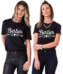 Soul Couple Best Friend Shirts for 2 Teen Grils BFF T-Shirt Bestie T-Shirt BFF Gifts Cotton Black