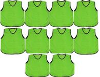 Pack of 10 Football Bibs for Kids - Junior Sizes | Training Sports Bibs Junior | Ideal Football, Netball, Rugby, Hockey & Cricket Vest | Sports Bibs for Kids | Perfect Football Training Bibs Junior