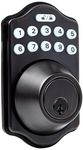 Amazon Basics Electronic Keypad Deadbolt Door Lock, Keyed Entry Option, Traditional, Oil Bronze