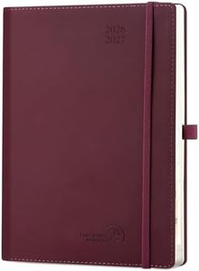 POPRUN Lehrerkalender 2026 2027 A4 auf Deutsch - Lehrerplaner 26/27 für die Vorbereitung mit Monatliches Register. Schulplaner mit PU-Leder Softcover für Lehrerinnen und Lehrer (Weinrot)