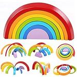 Lewo Wooden Rainbow Stacking Game L