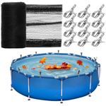 21 Feet Round Pool Leaf Net Cover for Above Ground Pool,Mesh Pool Net Cover with 12 Pcs Pool Cover Clips,Swimming Pool Net Covers,Keeps Leaves Out of Your Pool