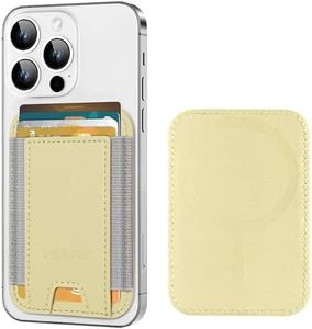 HiWe for MagSafe Wallet, Strongest Magnetic Wallet for iPhone 16/15/14/13/12 Series, 7 Cards Holder, Magnetic Phone Wallet, Leather Minimalist Slim RFID Wallet, 1 Slot, Lemon Yellow