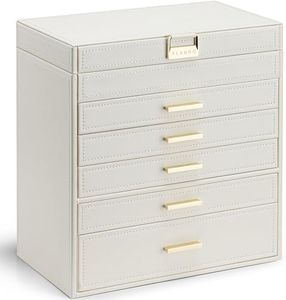 Vlando - Large 6 Layer Jewelry Box Organizer Jewelry Box Organizer for Drawer, Necklace, Ring and Watch