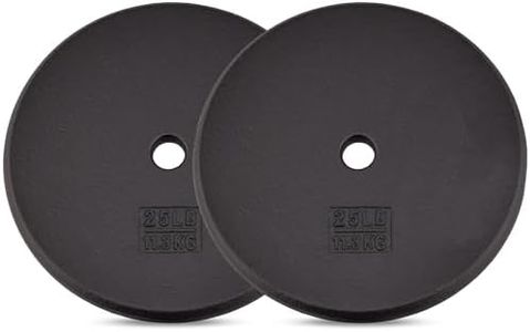 Yes4All Standard 1-inch Cast Iron Weight Plates 5, 7.5, 10, 15, 20, 25 lbs (Single & Pair), Black