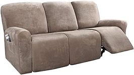 Noolpook, Recliner Sofa Cover 1/2/3 Seater Thick Suede All-inclusive Chair Stretch Waterproof Non-slip Slipcover Dustproof Massage Sofa Seat Protector (Taupe,2 Seater)