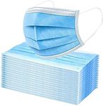 Disposable Face Masks, 3Ply Safety Face Mask, 50 PCS - 3 Layers Blue Protective Face Mask For Daily Use, Breathable Facemasks, Anti-Dust Disposable Mask with Earloop for Personal Care