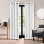 Eclipse Luxury Cotton Velvet 100% Blackout Grommet 96" x 50" Curtain Window Panel in White