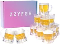 ZZYFGH Mini Plastic Beer Mugs, 2 Oz Mini Beer Glasses Shot Glasses with Handle for Party (Set of 12)