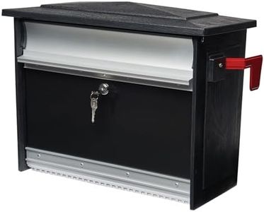 Architectural Mailboxes Mailsafe Aluminum, Locking, Wall Mount Mailbox, MSK00BAM, Black, Medium Capacity