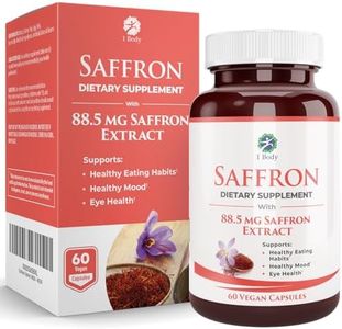1 Body Saffron Extract Supplement, 88.5 mg Safranal, Antioxidant and Mood Support, Vegetarian Capsules