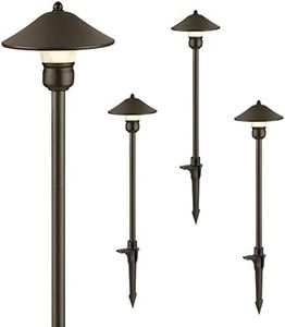 EDISHINE Low Voltage Pathway Lights, 3W 150 LM 3000K 16.5“ Tall LED Landscape Lights, 12V AC/DC 50,000Hrs Waterproof Aluminum Housing Outdoor Landscape Lighting for Path, Yard, Garden