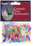 Darice Ceramic Christmas Tree Bulb .5" 100/Pkg-Small Flame-Multi