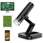 WADEO Digital Microscope, 1080P HD 50-1000X USB Microscope, Mini Microscope with 2 MEGAPIXEL CAMERA & 8 LED Light, Handheld Microscope Compatible with Android/iOS, Tablet, Windows & Mac