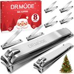 DR.MODE Nail Clippers Fingernail Clippers Adult 8 Pack Premium Stainless Steel Ultra Sharp Sturdy Curved Edge Cutter Trimmer