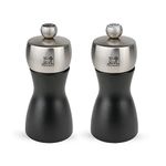 Peugeot Fidji Stainless Steel Salt and Pepper Mill Set, 12cm/4 3/4-Inch, Black Matte (2/21283)