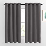 NICETOWN Bedroom Blackout Curtains 2 Panels - Window Treatment Thermal Insulated Solid Grommet Blackout for Living Room (Set of 2 Panels,52 by 63 Inch,Grey,Rideaux)