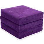 Gilda Adult Z Bed Futon Mattress Chair Footstool Morphing Furniture (4KG Budget Fibre, Purple)