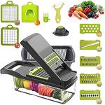 Vegetable Chopper Mandoline Slicer Cutter Chopper and Grater 12 in 1 Vegetable Slicer Cheese Slicer Onion Chopper Black