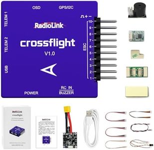 Radiolink Crossflight - Contrôleur de Vol - Mini Contrôle de Vol 10 Canaux PWM, Module OSD Intégré & Amortisseur de Vibrations FC pour Avions, Hélicoptères, Voitures, Bateaux et Plus