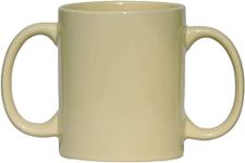 HEALTHANDWEALTH Durable ceramic Two Handled Mug to Aid Tremors | Dual Handle BPA-Free Drinking Mug for Secure Hold | 11.83 Fl. Oz. (350 Ml) (Yellow)