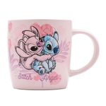 Disney® Stitch and Angel Ceramic Coffee Mug - Large 12.5 Ounces Great Gift Decor Kitchenware Women Valentines Day Mothers Day Birthday Anniversary Girlfriend Mom Wife Friend Sister Niece