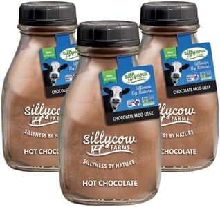 Sillycow Farms Hot Chocolate Moo-usse Mix | Rich Hot Cocoa Delight | Gluten-Free, Non-GMO, Dairy-Free |Indulgence with Pure Cocoa and Vanilla Flavor | 16.9 Oz Reusable Glass Bottle - Pack of 3