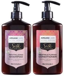 Arganicare Set Duo Shampoing Et Apres Shampoing Revitalisant aux Protéines De Soie
