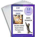 Cat Scratch Deterrent Tapes, Clear, Double Sided, Residue-Free, for Protecting Furniture, Couch, Beds, Tables, Doors; 12 Pack, 5pcs x 17inch x 12inch + 5pcs x 17inch x 10inch + 5pcs x 17inch x 6inch