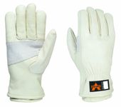 Valeo Industrial V620 Leather Multi-Task Kevlar Lined Gloves with Expandable Cuff, VI4888, Pair, White, XL