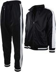 ChoiceApparel Mens Athletic 2 Piece Tracksuit Set, 877-black, Medium