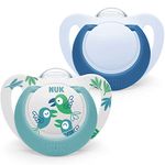 NUK Star Baby Dummy | 18-36 Months | Soothes 99% of Babies | BPA-Free Silicone Soothers | Blue Birds | 2 Count