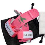 LEVIERO Gymnastics Grips Set, Grips for Gymnastics Girls, Dowel Grips with Soft Leather, Hook and Loop Wrist Straps, and Adjustable Finger Holes, for All Ages - (Pink, 000)