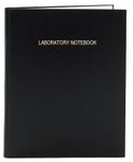 BookFactory Black Lab Notebook - 240 Pages (.25" Grid Format) 8 7/8" x 11 1/4" Black Cover Smyth Sewn Hardbound (EPRIL-240-LGS-LKT1)