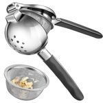 Lemon Squeezer, Sopito Lemon Juicer Heavy Duty Stainless Steel with Strainer for Seedless Juicing, Non-Slip Grip Design Manual Citrus Juicer