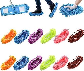 6 Pairs Multi-Function Dust Mop Slippers Shoes Floor Microfiber Cleaning Slipper Washable Slipper Cover Mop Head Kitchen Cleaning Tools,Sweeper Cleaning Mop Tool for House Office Bathroom Kitchen(6 Color)