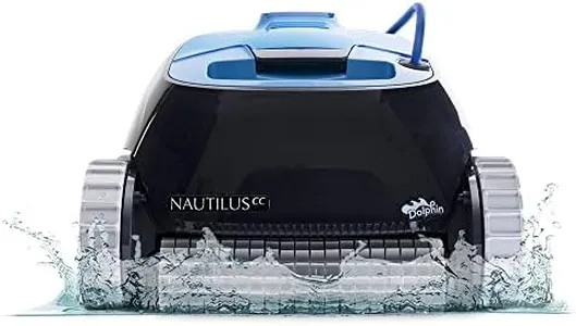 Dolphin Nautilus CC Automatic Robotic Pool Vacuum Cleaner, Wall Climbing Scrubber Brush, Top Load Filter Access, Ideal for Above/In-Ground Pools up to 33 FT in Length