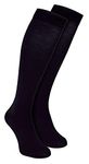 Mens Knee High Bamboo Socks | Sock Snob | 2 Pair Multipack | Breathable | Moisture Wicking (6-11, Black)