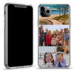 TULLUN Personalised Phone Case for iPhone 5 / 5s / SE 2016 - Custom Your Own Photo Collage Crystal Clear Hybrid Shockproof TPU Bumper & Hard Back Plate Cover - Collage of Three Horizontal Photos