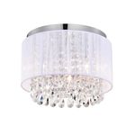 Ceiling Light Fixtures White Chandelier Mini Crystal Chandelier Lighting 3 Light Small Fulsh Mount Light Fixture for Bedroom