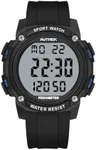 AVTREK Pedometer Watch for Walking Steps and Miles Calories No Bluetooth/APP Needed 50M Waterproof Digital Step Counter Watch Sport Simple Fitness Tracker for Men(Black)